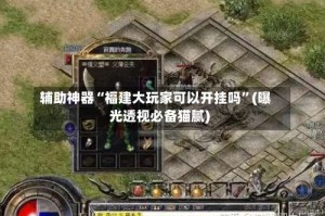 辅助神器“福建大玩家可以开挂吗”(曝光透视必备猫腻)