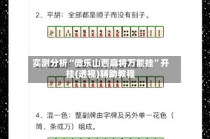 实测分析“微乐山西麻将万能挂”开挂(透视)辅助教程