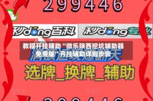 教程开挂辅助“微乐陕西挖坑辅助器免费版”开挂辅助详细步骤