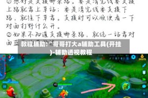 教程辅助!“哥哥打大a辅助工具(开挂)-辅助透视教程