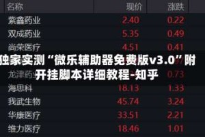 独家实测“微乐辅助器免费版v3.0”附开挂脚本详细教程-知乎