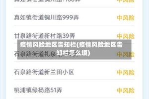 疫情风险地区告知栏(疫情风险地区告知栏怎么填)
