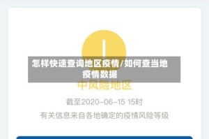 怎样快速查询地区疫情/如何查当地疫情数据