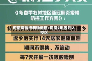 河南疫情待明确地区/河南7地区列入疫区