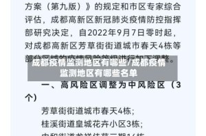 成都疫情监测地区有哪些/成都疫情监测地区有哪些名单