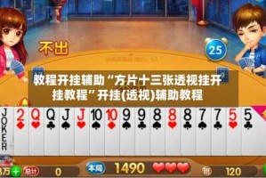 教程开挂辅助“方片十三张透视挂开挂教程”开挂(透视)辅助教程