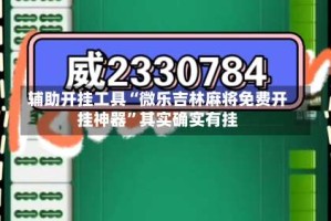 辅助开挂工具“微乐吉林麻将免费开挂神器”其实确实有挂