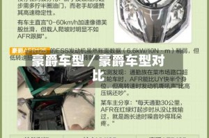 豪爵车型／豪爵车型对比