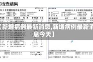 【新增病例最新消息,新增病例最新消息今天】