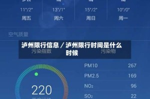 泸州限行信息／泸州限行时间是什么时候