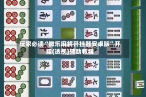 玩家必读“微乐麻将开挂器安卓版”开挂(透视)辅助教程