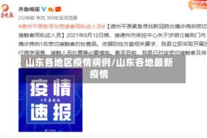 山东各地区疫情病例/山东各地最新疫情