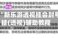 玩家必知“新乐游透视挂会封号吗”开挂(透视)辅助教程