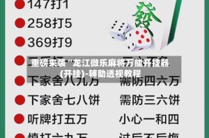 重磅来袭“龙江微乐麻将万能开挂器(开挂)-辅助透视教程