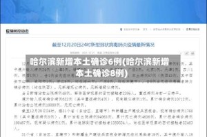 哈尔滨新增本土确诊6例(哈尔滨新增本土确诊8例)