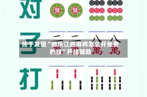 终于发现“微乐江西麻将怎么开免费的挂”开挂辅助