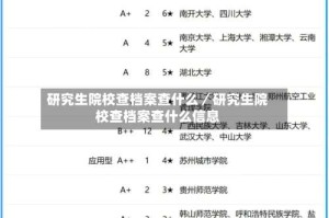 研究生院校查档案查什么／研究生院校查档案查什么信息