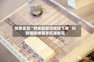 独家实测“牌友联盟透视挂下载”科技辅助神器手机版教程