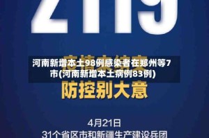 河南新增本土98例感染者在郑州等7市(河南新增本土病例83例)