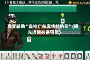 真实辅助“雀神广东麻将挂购买”(曝光透视必备猫腻)