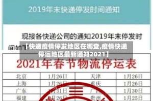 【快递疫情停发地区在哪查,疫情快递停运地区最新通知2021】