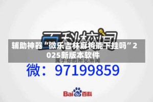 辅助神器“微乐吉林麻将能下挂吗”2025新版本软件
