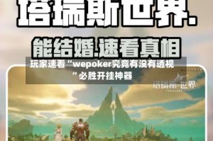 玩家速看“wepoker究竟有没有透视”必胜开挂神器