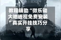 教程辅助“微乐锄大地透视免费安装”真实开挂技巧分享