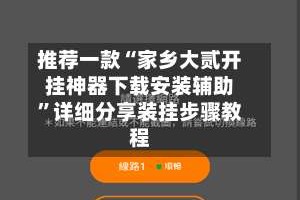 推荐一款“家乡大贰开挂神器下载安装辅助”详细分享装挂步骤教程