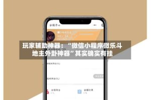 玩家辅助神器：“微信小程序微乐斗地主外卦神器”其实确实有挂
