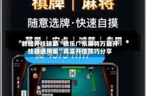 教程开挂辅助“微乐广东麻将万能开挂器通用版”真实开挂技巧分享