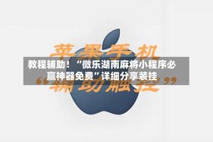 教程辅助！“微乐湖南麻将小程序必赢神器免费”详细分享装挂