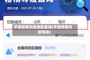 平度疫情风险地区查询(平度疫情风险等级)