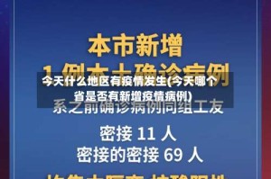 今天什么地区有疫情发生(今天哪个省是否有新增疫情病例)