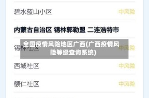 全国疫情风险地区广西(广西疫情风险等级查询系统)