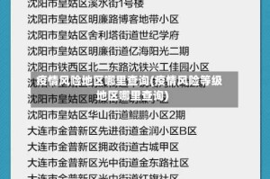 疫情风险地区哪里查询(疫情风险等级地区哪里查询)