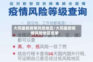 大同最新疫情风险地区/大同最新疫情风险地区名单
