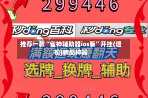 推荐一款“雀神辅助器ios版”开挂(透视)辅助神器