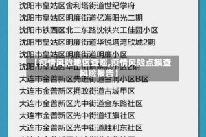 【疫情风险地区查巡,疫情风险点摸查风险报告】