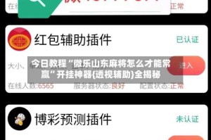 今日教程“微乐山东麻将怎么才能常赢”开挂神器{透视辅助}全揭秘