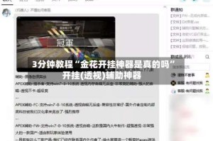 3分钟教程“金花开挂神器是真的吗”开挂(透视)辅助神器