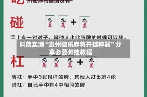 科普实测“贵州微乐麻将开挂神器”分享必要外挂教程
