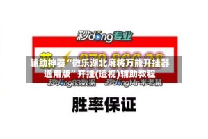 辅助神器“微乐湖北麻将万能开挂器通用版”开挂(透视)辅助教程