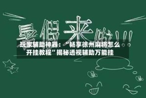 玩家辅助神器：“畅享徐州麻将怎么开挂教程”揭秘透视辅助万能挂