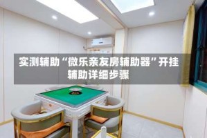 实测辅助“微乐亲友房辅助器”开挂辅助详细步骤