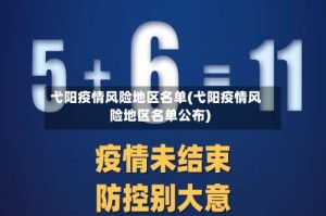 弋阳疫情风险地区名单(弋阳疫情风险地区名单公布)