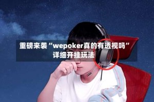 重磅来袭“wepoker真的有透视吗”详细开挂玩法