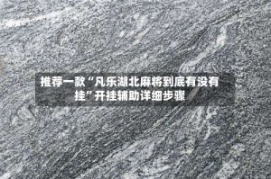 推荐一款“凡乐湖北麻将到底有没有挂”开挂辅助详细步骤