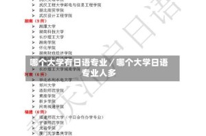 哪个大学有日语专业／哪个大学日语专业人多