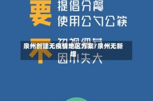 泉州创建无疫情地区方案/泉州无新增